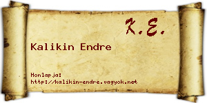 Kalikin Endre névjegykártya